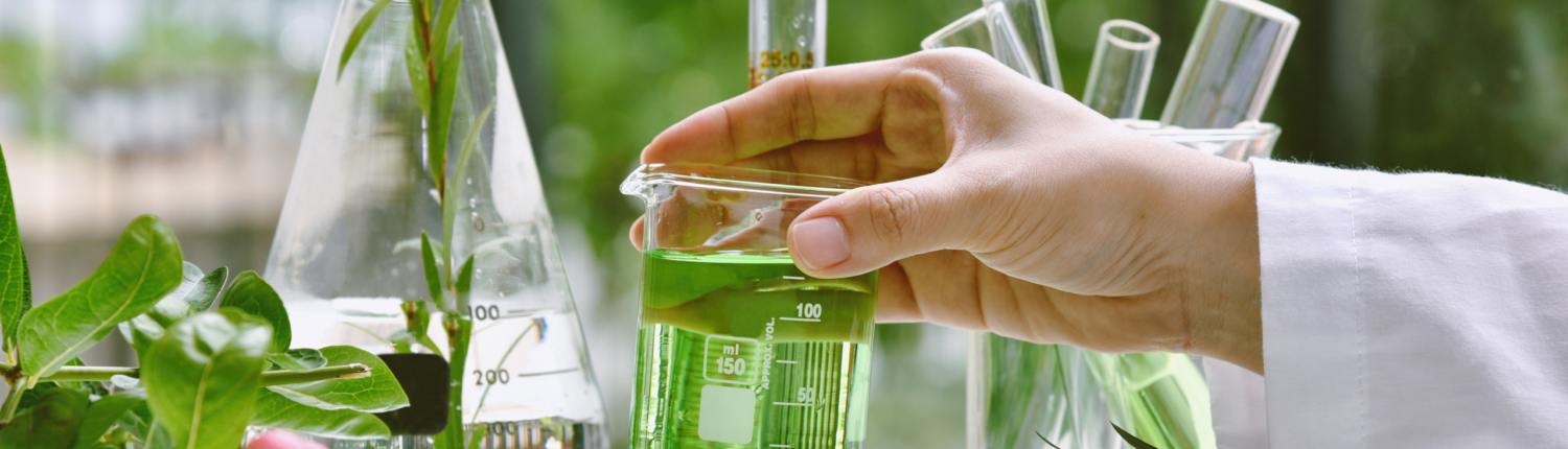Scientist with natural drug research, Natural organic and scient